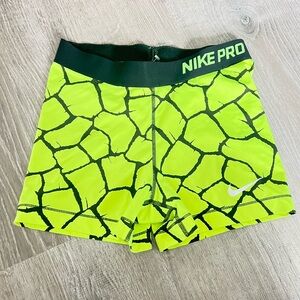 Nike Pro Bright Yellow Athletic Shorts